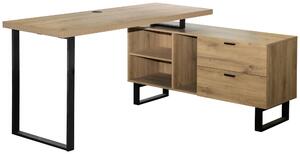 ROHOVÝ PÍSACÍ STÔL, čierna, farba duba, 150/120/75 cm Carryhome - Kancelárske stoly