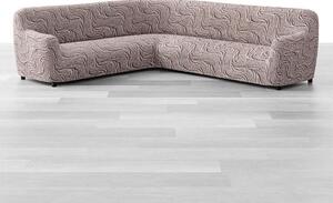 Bielastické poťahy BRILLANTE hnedé rohová sedačka (š. 350 - 530 cm)