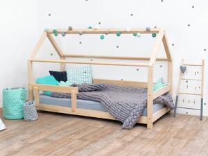 Benlemi Detská posteľ domček TERY s bočnicou Zvoľte farbu: Nelakovaná, Rozmer: 70x160 cm