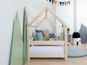 Benlemi Detská posteľ domček TERY s bočnicou Zvoľte farbu: Tmavo sivá, Rozmer: 90x180 cm