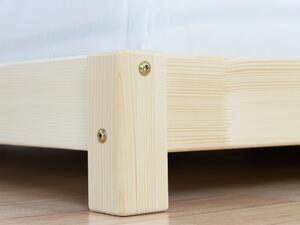 Benlemi Dvojlôžková drevená posteľ COMFY v scandi štýle Rozmer: 160 x 200 cm, Zvoľte farbu hranolov: Nelakovaná, Zvoľte farbu plôch: Tmavo sivá