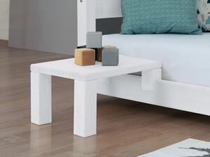 Benlemi Nočný stolík k latkovým posteliam NANOC Varianta: Navyše prídavné nohy 10 cm, Zvoľte farbu hranolov: Nelakovaná, Zvoľte farbu plôch: Biela