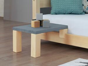 Benlemi Nočný stolík k latkovým posteliam NANOC Varianta: Bez prídavných nôh navyše, Zvoľte farbu hranolov: Tmavo sivá, Zvoľte farbu plôch: Tmavo sivá