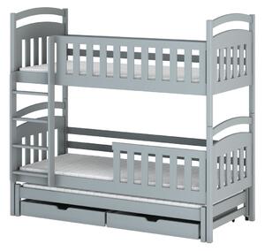Poschodová posteľ so zásuvkami NEFELI - 80x160, šedá
