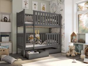 Detská posteľ so zásuvkami KARIN - 80x160, grafit