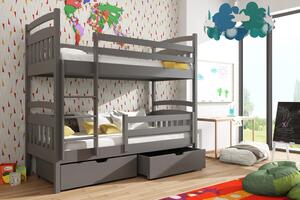 Detská poschodová posteľ s úložným priestorom LUCIE - 80x160, grafit