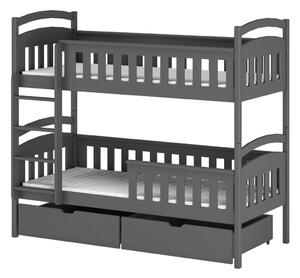 Poschodová posteľ pre dve deti DITA - 80x160, grafit