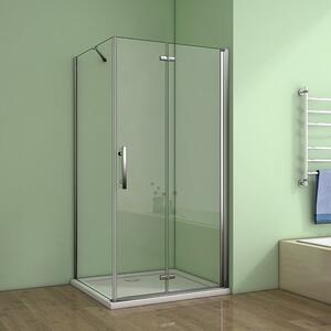 Štvorcový sprchovací kút MELODY B8 100x100 cm so zalamovacími dverami vrátane sprchovej vaničky z liateho mramoru