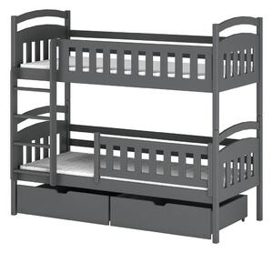 Detská posteľ so zásuvkami BIBI - 80x160, grafit