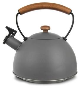 Nerezová pískacia kanvica WOODEN, 2,9 l