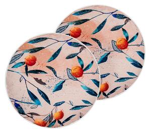 Sada 2 záhradných vankúšov viacfarebná polyester ⌀ 40 cm vzor listov moderný štýl vonkajšie dekorácie vodoodolné