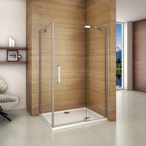 Obdĺžnikový sprchovací kút AIRLINE 90x80 cm s jednokrídlovými dverami s pevnou stenou