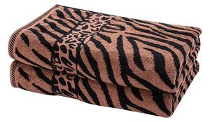 Súprava 2 ks žakárových osušiek ZEBRA hnedá 70 x 140 cm