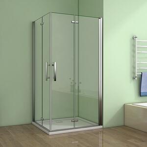 Obdĺžnikový sprchovací kút MELODY R108, 100x80 cm so zalamovacími dverami vrátane sprchovej vaničky z liateho mramoru