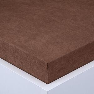 Napínacia plachta na posteľ froté EXCLUSIVE tmavo hnedá 90 x 200 cm