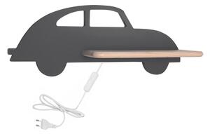 Candellux LED nástenné detské svietidlo s odkladacou poličkou AUTO Varianta zapojení: Kabel do zásuvky, Zvolte barvu: Černá