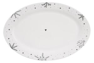 Porcelánový servírovací tanier oválny VLOČKA