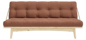 Hnedá Pohovka Folk Sofa Bed – Clear lacquered/Clay 100 × 190 × 90 cm KARUP DESIGN