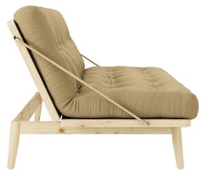 Béžová Pohovka Folk Sofa Bed – Clear lacquered/Wheat 100 × 190 × 90 cm KARUP DESIGN