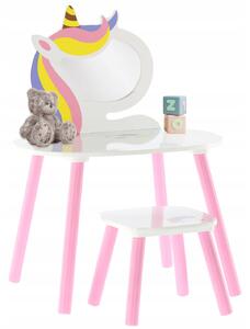 Detská kozmetická toaletka LILY s taburetkou - biela farba