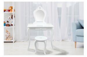 Detská kozmetická toaletka WILLY s taburetkou - biela farba