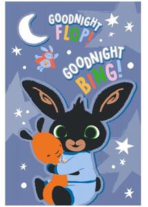 Detská fleecová deka Zajačik Bing a Flop - motív Goodnight - 100 x 150 cm