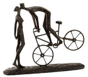 Soška Couple - žena a muž na bicykli - 36 * 9 * 30,5 cm - J-Line by Jolipa