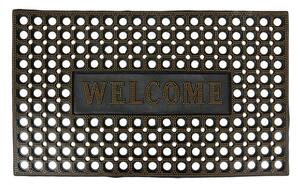 Čierno-zlatá gumová rohožka Welcome - 75*45*1 cm - Clayre & Eef