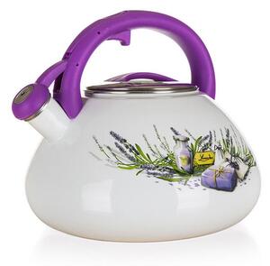 Smaltovaná pískacia kanvica LAVENDER 3 l