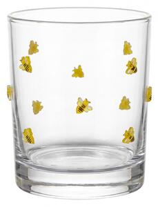 Pohár na vodu s motívom včeličiek - Ø 8*10 cm / 320 ml - Clayre & Eef