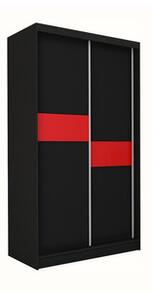 Kvalitní Šatní Skříň Livia 150 cm Černá/červená