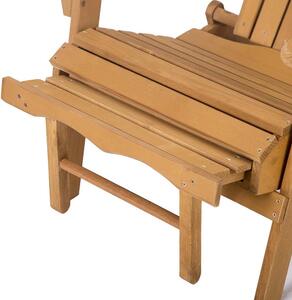 Záhradná drevená stolička s podnožkou, viac farieb, prírodná