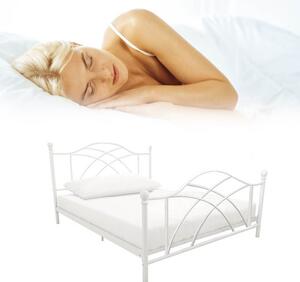 Kovový posteľový rám s lamelami v rôznych veľkostiach a farbách, 90x200 cm, Lotti, biely