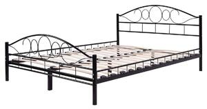 Kovový posteľový rám s lamelami v rôznych veľkostiach a farbách, 140x200 cm, Mimi, čierny