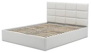 Čalúnená posteľ TORES II bez matraca rozmer 160x200 cm Biela eko-koža