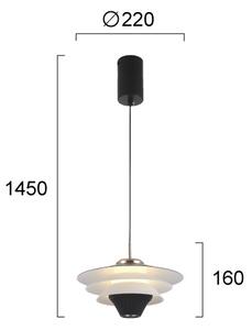 LED luster na lanku MANLEY LED/5W/230V čierna/biela