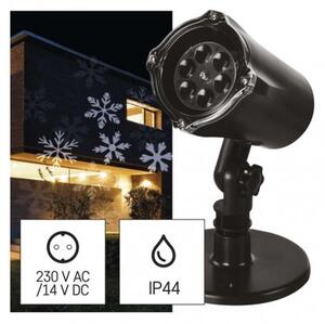 DCPC02 EMOS LED vianočný dekoratívny projektor – vločky, IP44, biela