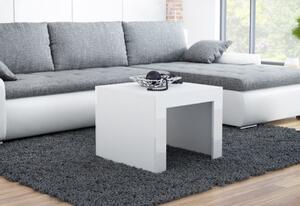 Konferečný stolík TESS, 60x50x59,6, biela/biela lesk
