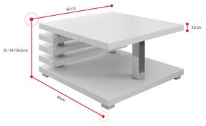 Konferenčný stolík GUIDE, 60x44x60 cm, biely