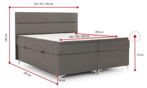 Čalúnená posteľ BASILIO, bez LED, 140x200 cm, soft 029