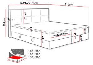 Čalúnená posteľ boxspring FURIE, 160x200, soro 97