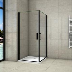 Sprchovací kút BLACK SAFIR A2 90 cm s dvoma jednokrídlovými dverami
