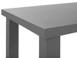 Sada záhradného nábytku sivý betónový stôl 2 lavice 4-miestne jedálne v modernom priemyselnom štýle