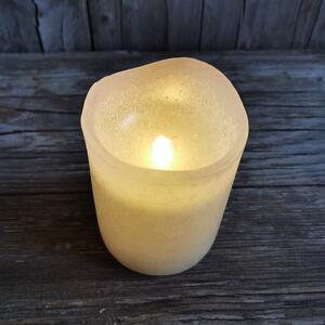 Sviečka s led svetlom, farba krémová vosková pr.8x10cm
