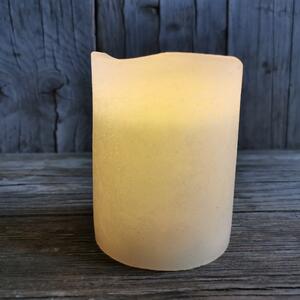 Sviečka s led svetlom, farba krémová vosková pr.8x10cm