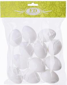 Veľkonočné vajíčka plastové biele 6cm 12ks