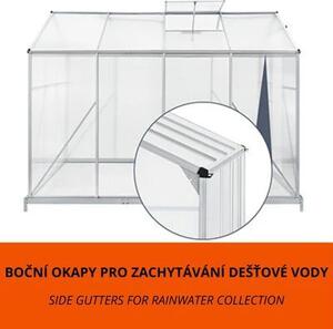 4,75 m² záhradný skleník s hliníkovým rámom a podstavcom
