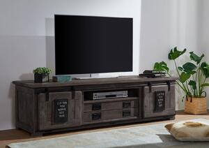 IRON TV stolík 180x55x50 cm. sivá lakovaná. mango