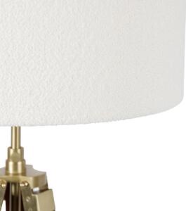 Stojacia lampa z mosadze s bielym tienidlom 50 cm statív - Cortin