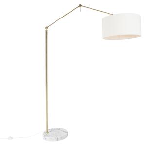 Stojacia lampa zlatá s tienidlom biela 50 cm nastaviteľná - Redaktor